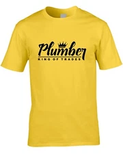 Plumber Mens T-Shirt Funny Job Occupation Gift King Trade Builder Plumbing Work