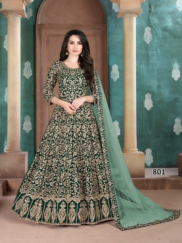 Anarkali Dress Pakistani Indian Ethnic Gown Bollywood Suit Wedding Party Wear - Picture 14 of 25