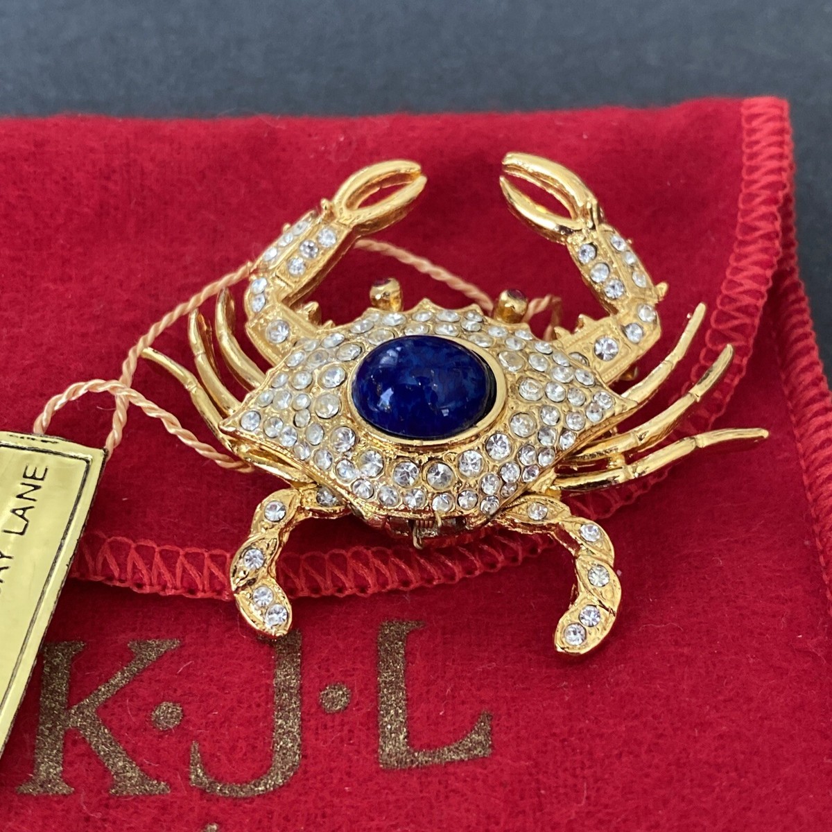 NEW Rare KJL Kenneth Jay Lane CRAB Watch Brooch with