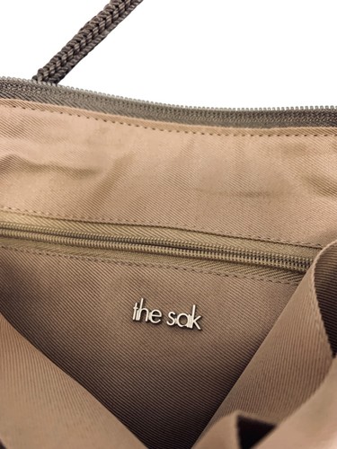New The Sak mushroom brown crocheted handbag zip close crossbody purse - Picture 9 of 13