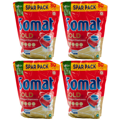 Somat GOLD Geschirrspültabs 4 x 80 Tabs -schnell auflösend - Spülmaschinen Tabs