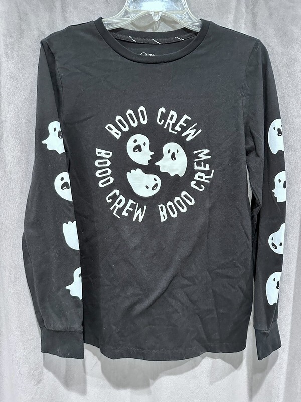 Boo Crew Size Youth XL 16Long Sleeve Graphic T-Shirt Halloween