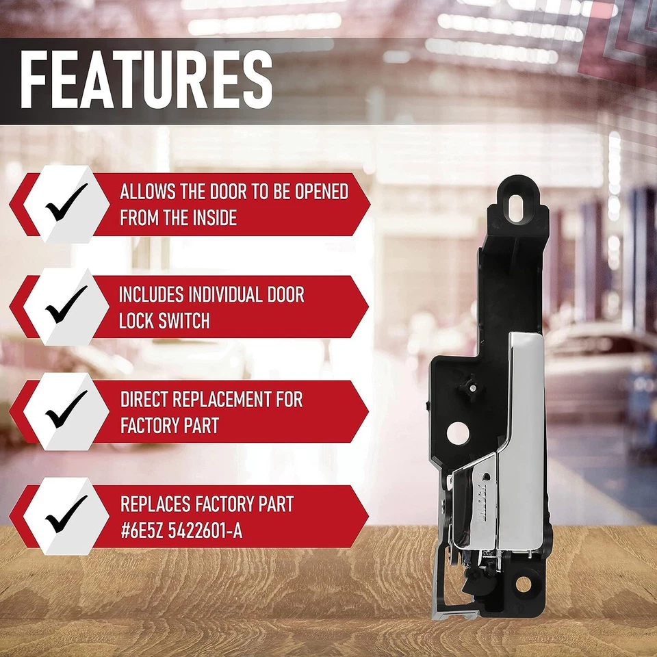 FORD FUSION 2006-2012 MAÇANETA INTERNA FRONTAL CROMADA LADO ESQUERDO DO MOTORISTA - Imagem 3 de 4