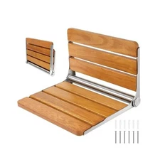 Folding Shower Seat Wall Mounted Shower Bench Teak Folding Shower Chair Wood ...