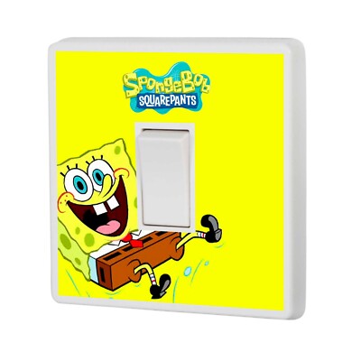 Individueller Sponge Bob personalisierter Lichtschalter Vinyl Aufkleber Cover Skin Abziehbild Kinder