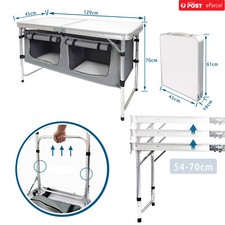 3E Folding Camping Table Aluminium Portable Picnic Outdoor Storage Organizer