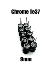 5x Sets 9mm Te37 Real Rider Wheels w/ Rubber Tires Sets for 1/64 HOT Wheels TOON