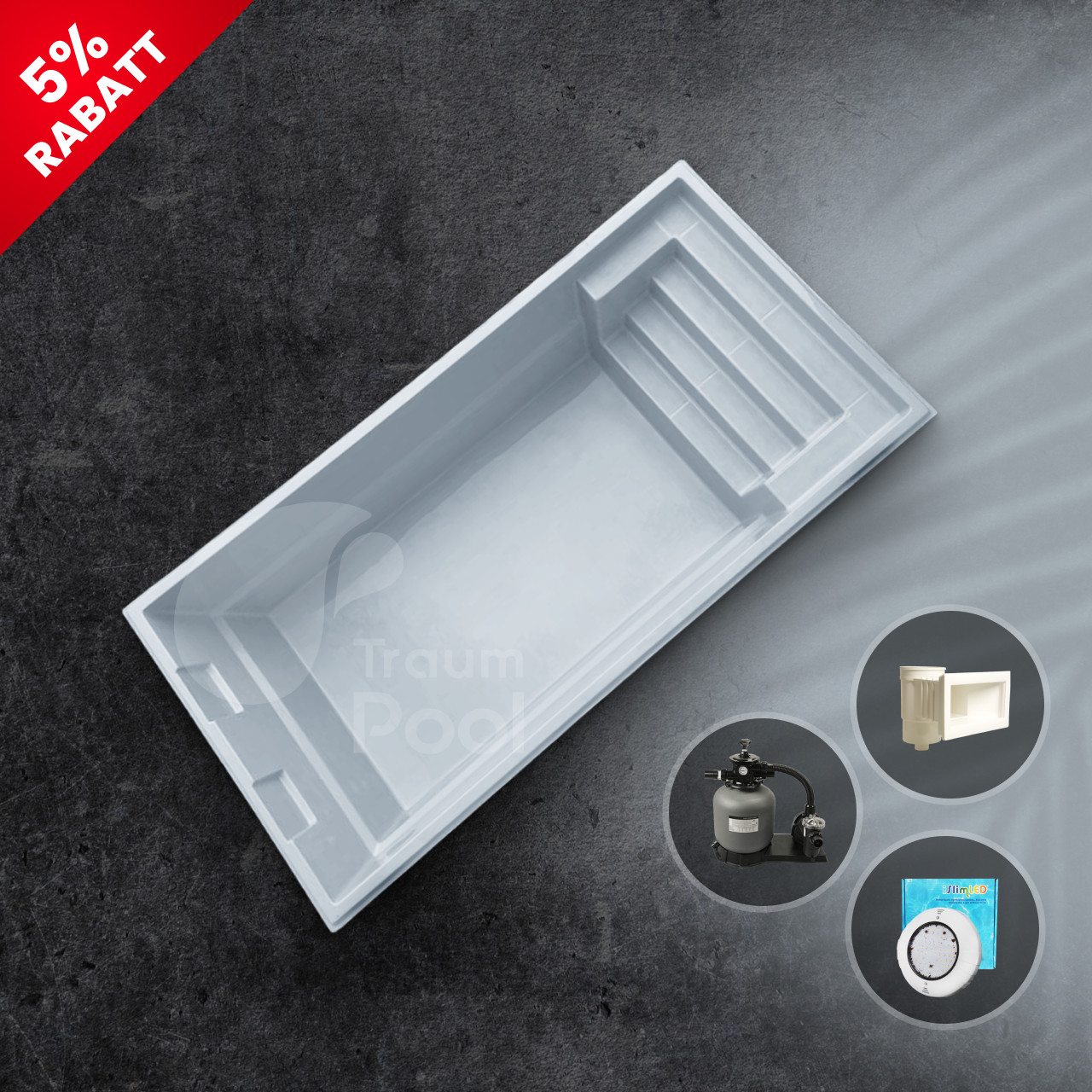 Piscina de PRFV, piscina 8,4 x 3,6 x 1,5 piscinas empotrables piscina prefabricada FABRICANTE