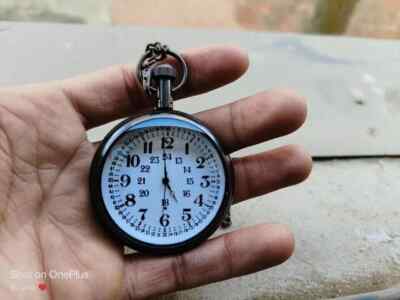 Orologio da tasca nautico antico in ottone Elgin con catena regalo