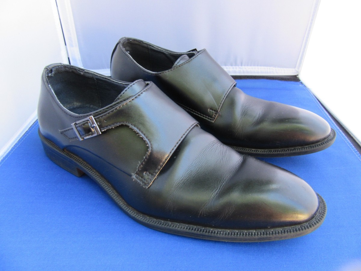 Joseph Abboud Collection Black Leather Monk Strap Shoes  display picture 1