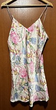 Victoria's Secret Vintage Gold Label 90  s Floral 100 Silk Slip Dress Size M