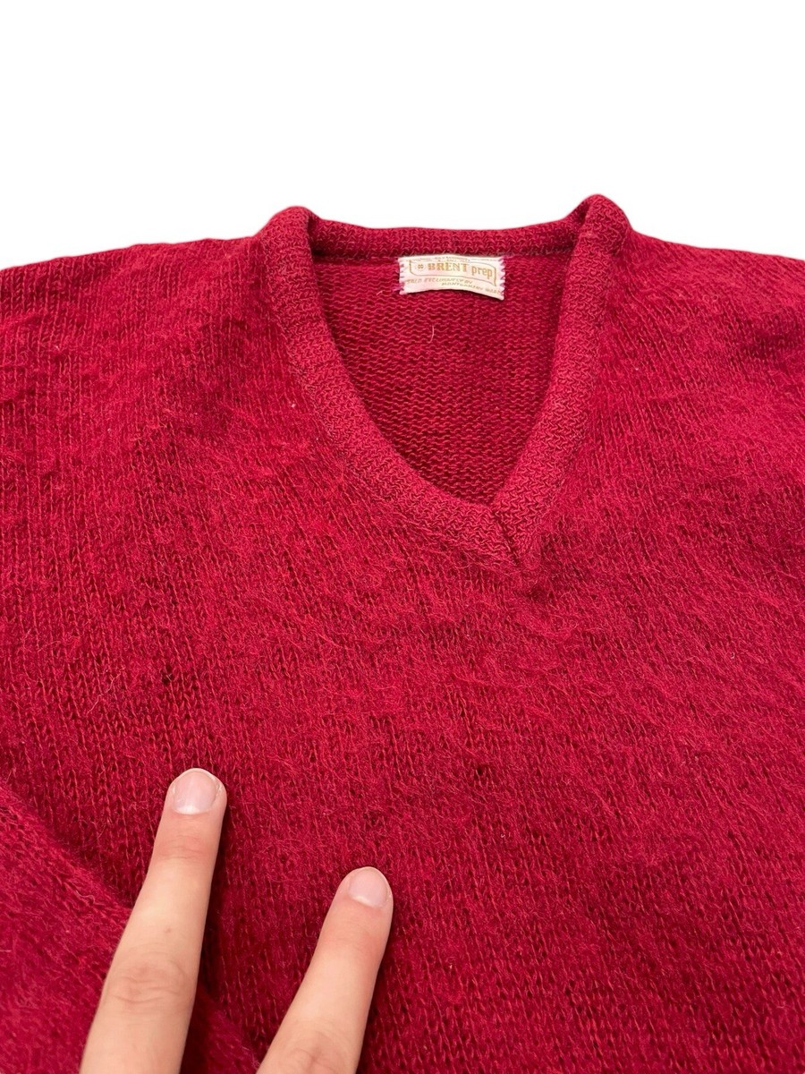 Vintage 60s Brent Mohair Knit Sweater Crimson Youth L Large Vintage 60s Brent Mohair Knit Sweater Crimson Youth L Large