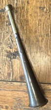 Antique 19th Century 10" Copper hunting Horn with Nickel Mouthpiece & Ferrule
