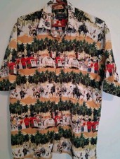 Roper Rodeo All Over Print Short Sleeve Button Down Shirt Sz L