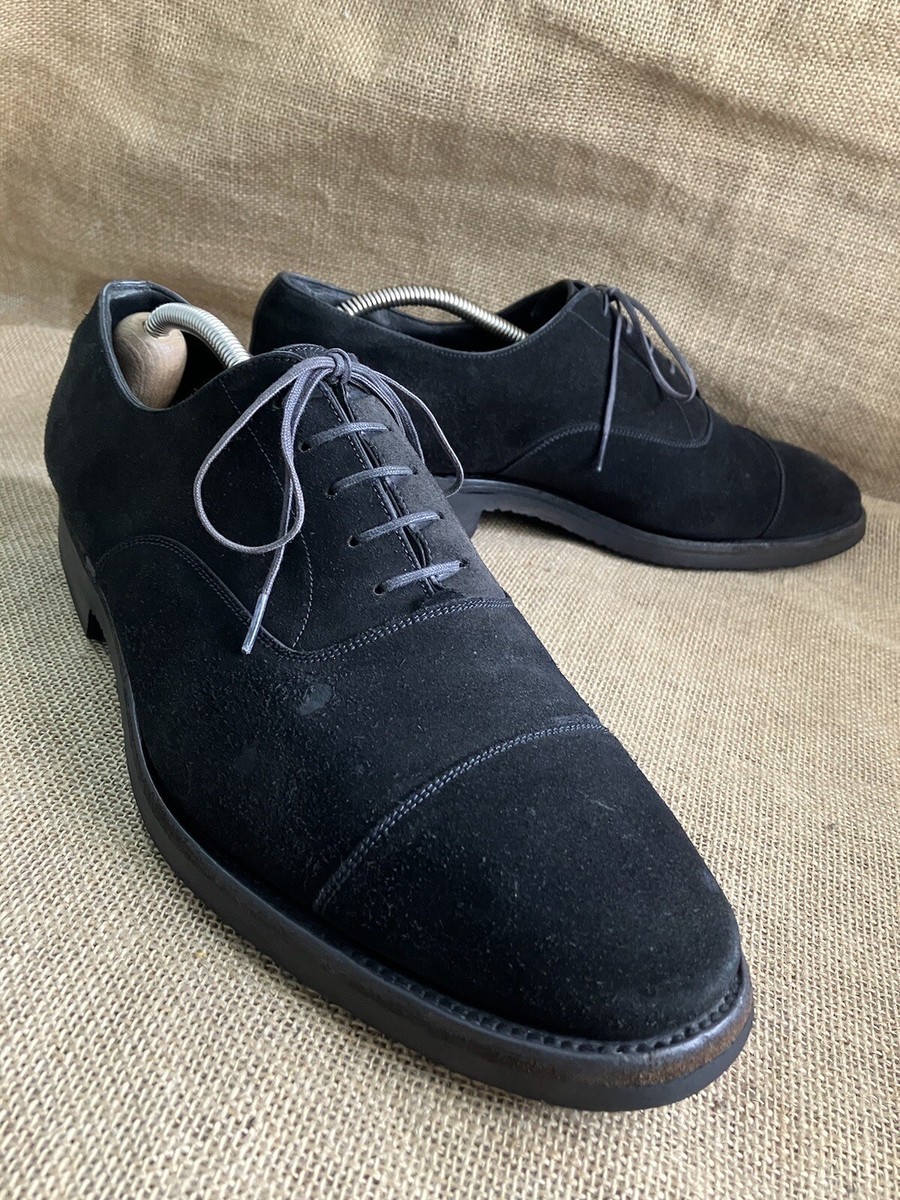 J.M. WESTON 300 Brown Suede Leather Cap Toe Oxford Shoes J.M. WESTON 300 Brown Suede Leather Cap Toe Oxford Shoes