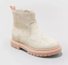 Toddler Girls' Flora Zipper Booties Blush - Cat & Jack - SIZE 7
