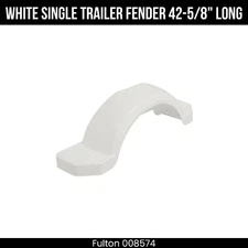 Fulton Plastic Fender, White, Single Axle, 14 Inch Wheels, Triple Step