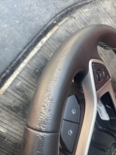 2014-2019 C7 Corvette Automatic Leather D-Shaped Steering Wheel Gray Stitching - Picture 8 of 24