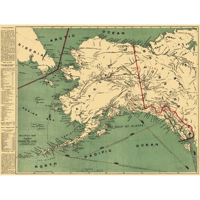 Historic State Map - Alaska - Millroy 1897 - Vintage Wall Art