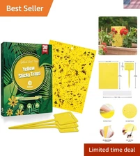Gardener's 30-Pack Dual-Sided Sticky Traps - Capture Flying Insects Effortlessly
