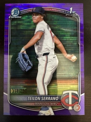 2025 Bowman Chrome Teilon Serrano Purple Pulsar Refractor /250 1st Twins