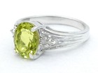 GENUINE 2.48 Cts PERIDOT & DIAMOND RING SOLID .925 Sterling Silver - Made in USA — photo 2