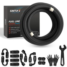 PTFE Hose Kit 6AN 20FT E85 Fuel Line Nylon Braided Black