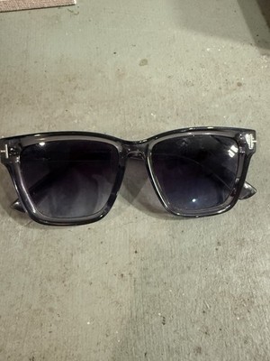 Tom Ford Men's Square Sunglasses Gray Plastic Frame Gray Gradient Lens 56-18-135