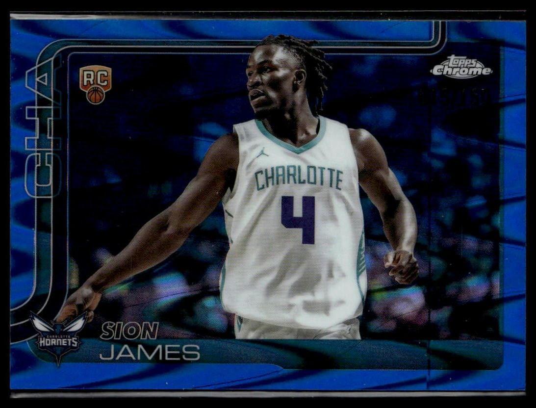 2025-26 Topps Chrome #283 Sion James Blue RayWave Refractor #/150