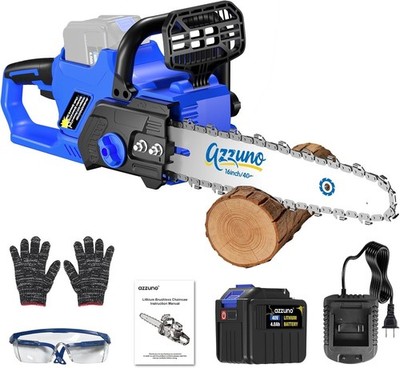 16 Inch Electric Brushless Cordless Chainsaw, Tool-Free Tension, with 1 Battery