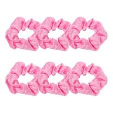 uxcell 6 Pcs Satin Hair Scrunchies, Solid 1 Count Pack of 6 , Bright Pink
