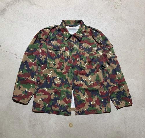 Vintage Swiss Army Jacket Mens Large Alpenflage Camo Combat Field Shirt M83 video thumbnail
