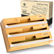 3 in 1 Cling Wrap Dispenser with Cutter – Glad Wrap and Foil Dispenser Fits Both