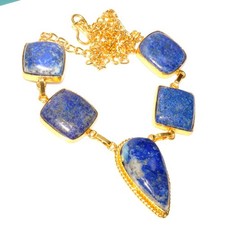 Decent Lapis Lazuli Golden Plated Necklace 19