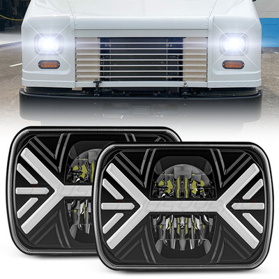 90W 7x6'' 5x7'' Led Headlight Hi/Lo H4 for Dodge D150 D250 W350 1981-1993 Trucks