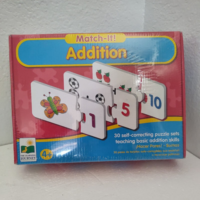 Match It! Addition Math Puzzle Learning Set Preschool Ages 4+ NEW Sealed