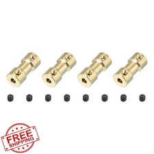 Brass Shaft Coupling 3mm to 3mm 4Pcs Motor Connector Rigid Sleeve
