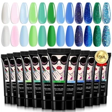 Poly Gel Nail Kit: 12 Colors Poly Gel Nail Polish Kit Poly Nail Gel Extensions N