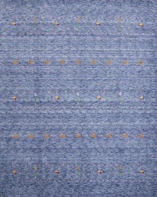Handmade Blue Tribal Square Area Rug 6x6 Little Animal Design Nomadic Carpet