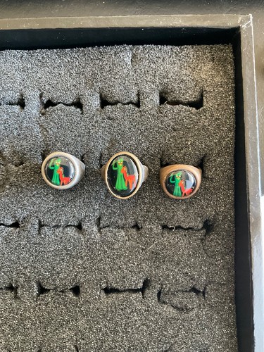 Lot of 3 Vintage Original  Gumby & Pokey Gum Ball Machine Rings  metal