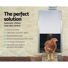Automatic Door Opener 4 Chook Chicken Duck Coop Cage with Timer & Light Sensored