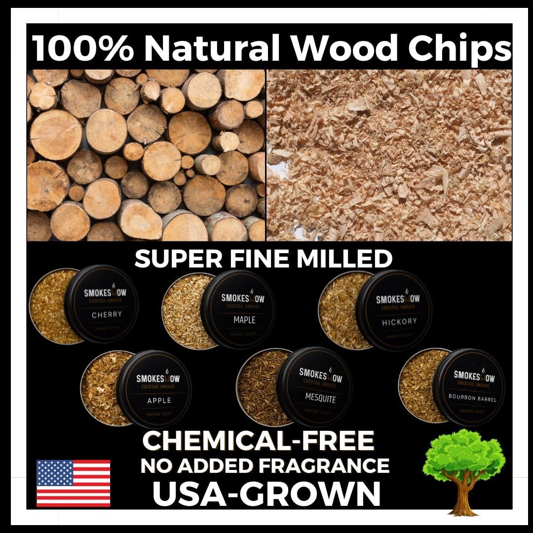 Bundle with Kitchen Torch, Six Flavors of Wood Chips, Apple, Hickory, Maple, ...