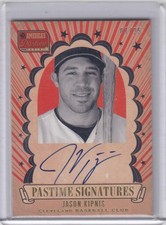 2013 Jason Kipnis Panini Pastime Signatures GOLD AUTO /25 - JK Indians READ