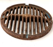 Zurn Flat Round Drain Grate Cast Iron Clean Out Cap / Cover 8" 60870-8