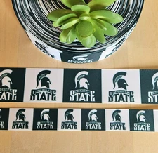 5/8,7/8 & 1.5" (1 YD) Michigan State Spartans Grosgrain Ribbon Michigan Wildcats