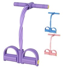 8-Tube Foot Pedal Resistance Band Body Stretch Pull Rope Fitness Yoga Exercise