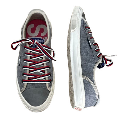 SuperDry Sneaker Damen Grau Größe UK 4 EU 37 College Low Pro Luxe Farbe Schnürsenkel