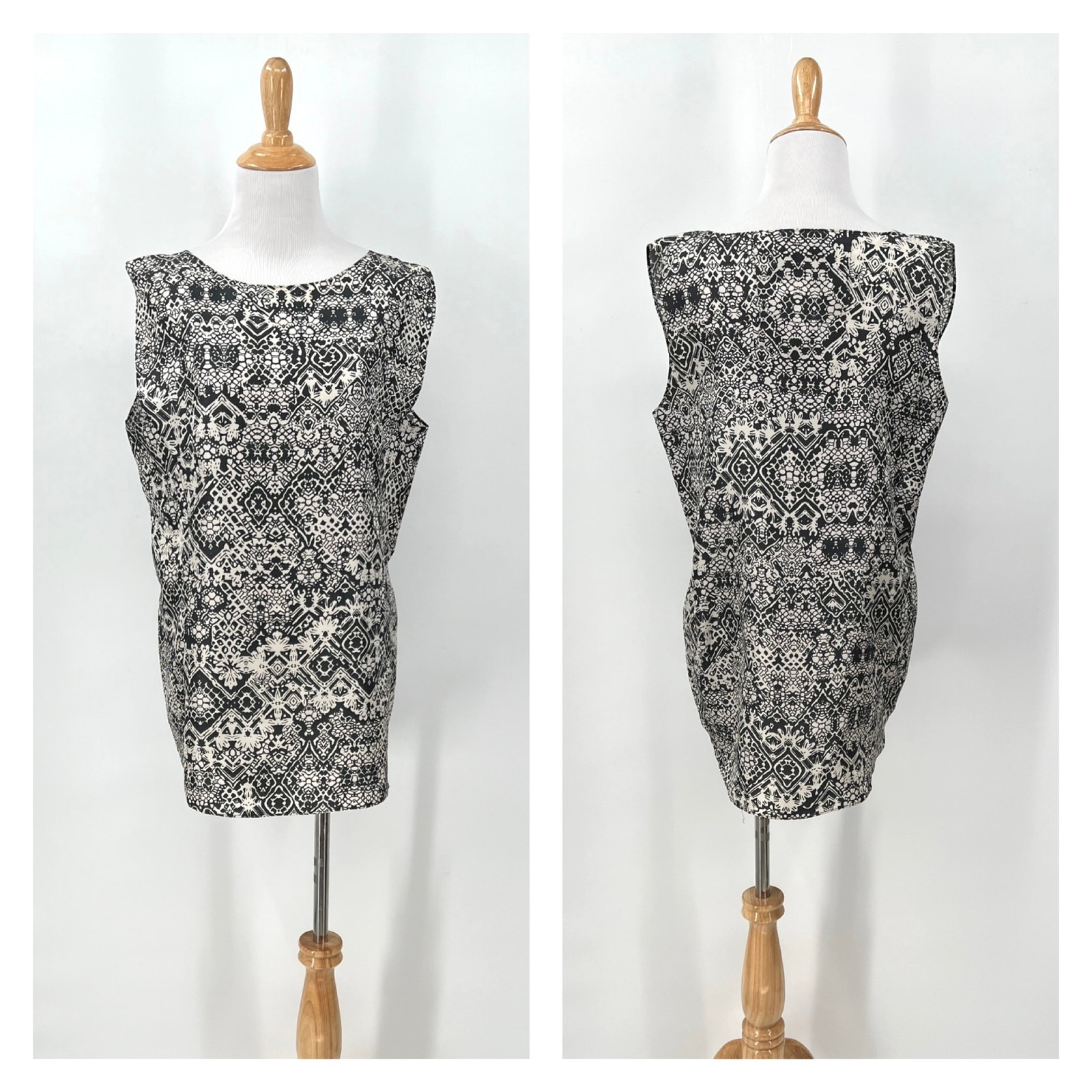 Top tunica seta stampata YVES SAINT LAURENT 42 bianco grigio camicetta leggera