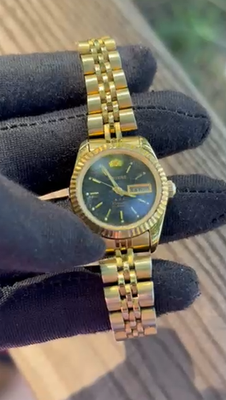 Vintage Watch Orient Automatic Crystal Date Women Wrist Japan