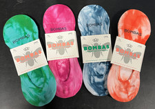4 Pack Bombas Women's Lightweight Tie Dye No Show Socks Size Large 9.5-13 NEW